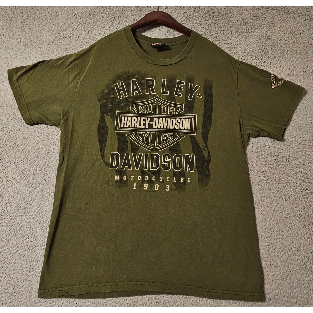 Harley Davidson Mens Myrtle Beach South Carolina Graphic T-Shirt Green Large - Picture 3 of 7